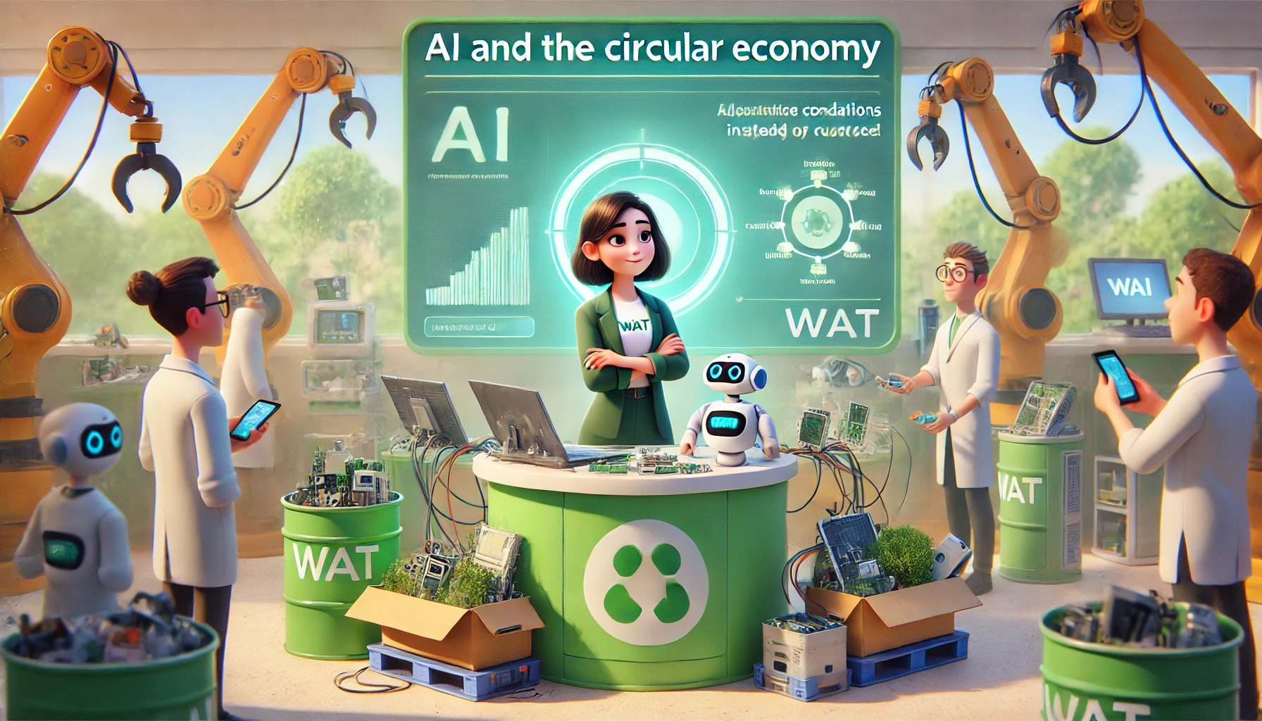 We Are Tech WAT Blog Article: The Impact of AI on E-Waste Generation: How Technology Can Contribute to a Greener Future. AI and the Circular Economy.