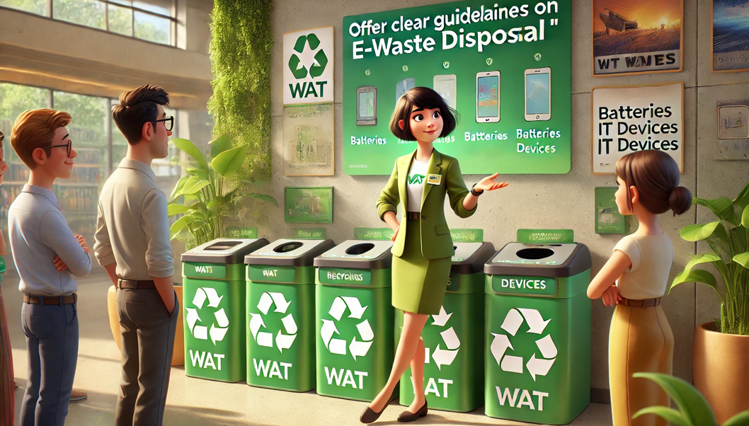 WAT Blog Employee Training on E-Waste: Best Practices for a Greener Workplace 2. Offer Clear Guidelines on E-Waste Disposal​