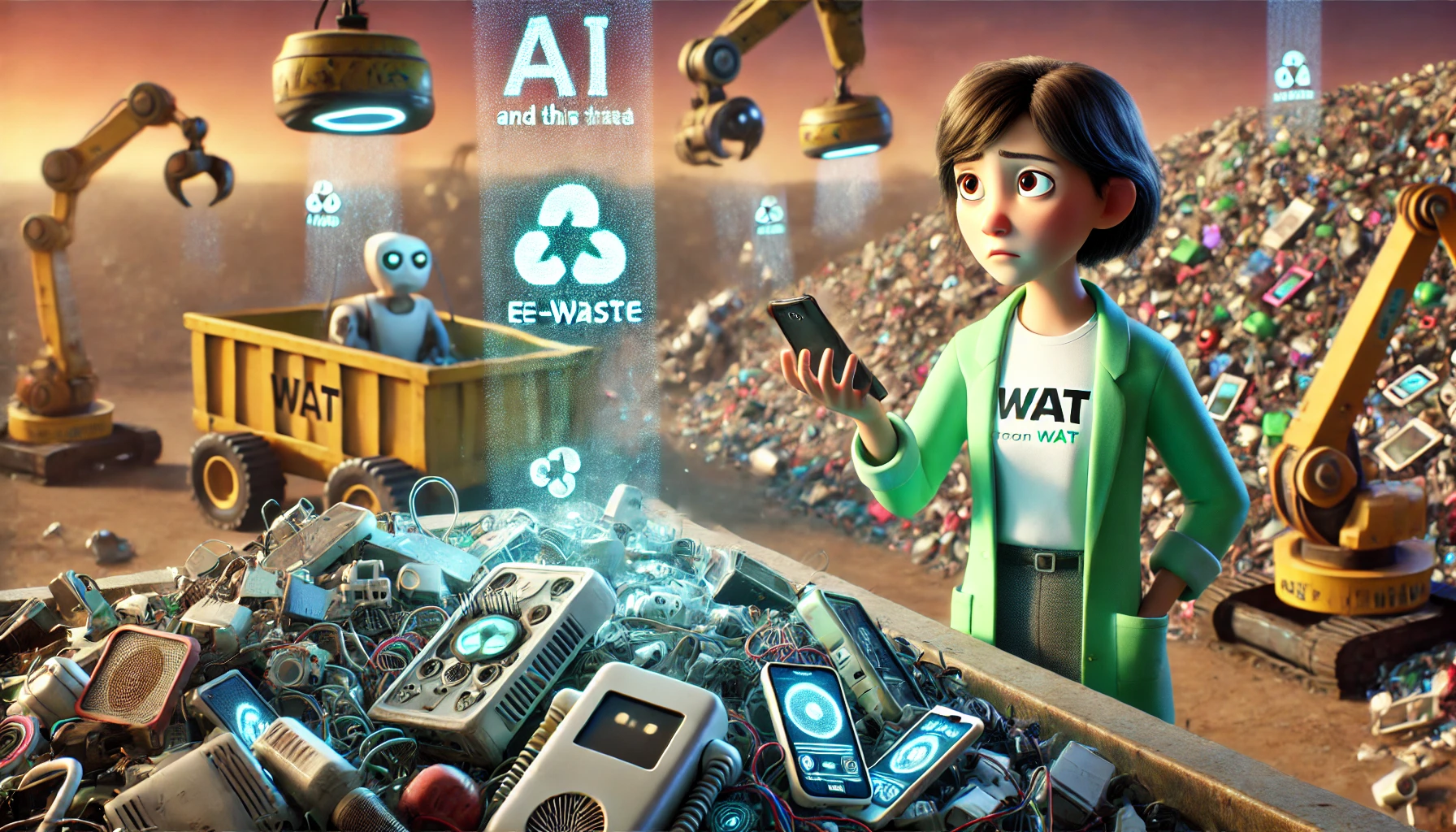 We Are Tech WAT Blog Article: The Impact of AI on E-Waste Generation: How Technology Can Contribute to a Greener Future. AI and the Rise of E-Waste.